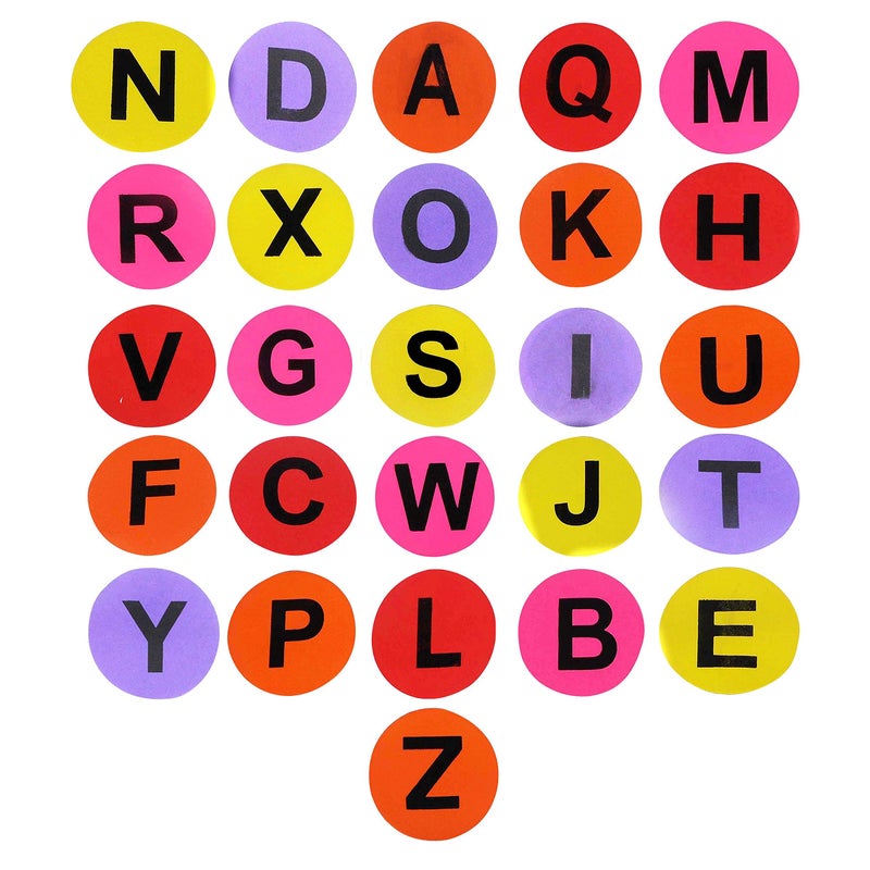 GSi 8 Inch A to Z - (Pack of 26) Alphabet Spot Markers, Non-Slip, Durable Poly Dots for Alphabet Marks-the-Spot Floor Games, Classroom & Preschool |Brightly Colored Circles for PE & Learning - Image 2